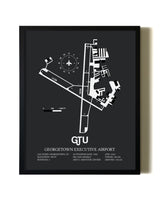Unframed Georgetown Executive Airport At Johnny Gantt Field map print poster