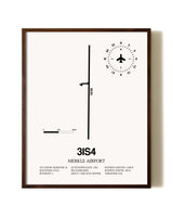 Merkle Airport aviation print in walnut frame