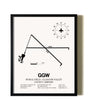 Framed Wokal Field / Glasgow-Valley County Airport wall art poster in black frame