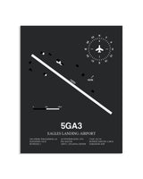 Gray Framed Eagles Landing Airport layout wall art poster