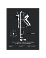 Gray Framed Fort Worth Naval Air Station JRB (Carswell Field) Airport layout wall art poster