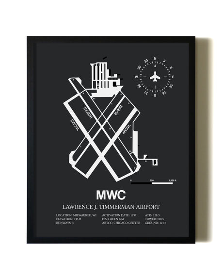 Unframed Lawrence J. Timmerman Airport map print poster