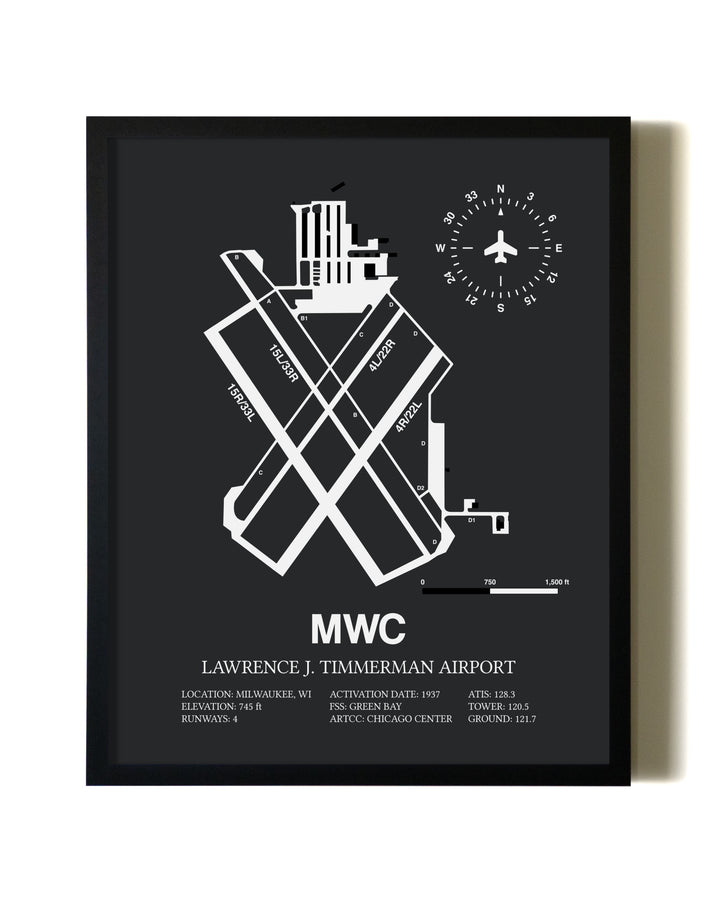 Unframed Lawrence J. Timmerman Airport map print poster