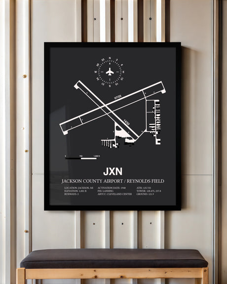 Frame color options for Jackson County Airport / Reynolds Field Wall Art