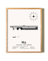 Oakland / Troy Airport framed print in natural wood frame