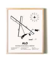 Waterloo Regional Airport framed wall art in white frame