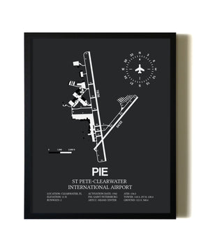 Unframed St. Pete-Clearwater International Airport map print poster