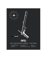 Gray Framed Rice Lake Regional Airport-Carl's Field layout wall art poster