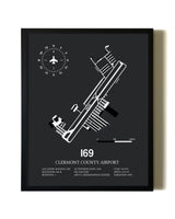 Unframed Clermont County Airport map print poster