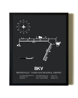 Unframed Brooksville-Tampa Bay Regional Airport map print poster