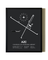 Unframed Colorado City Municipal Airport map print poster