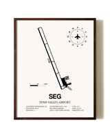 Penn Valley Airport aviation print in walnut frame
