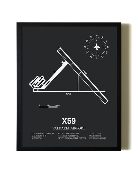Unframed Valkaria Airport map print poster
