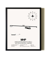 Framed John Edwin Jones Sr Field / Metter Municipal Airport wall art poster in black frame