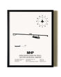 Framed John Edwin Jones Sr Field / Metter Municipal Airport wall art poster in black frame