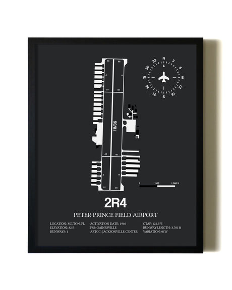 Unframed Peter Prince Field Airport map print poster