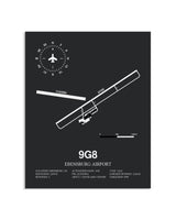 Gray Framed Ebensburg Airport layout wall art poster