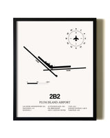 Framed Plum Island Airport wall art poster in black frame