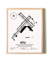 Oceana Naval Air Station (Apollo Soucek Field) framed wall art in white frame