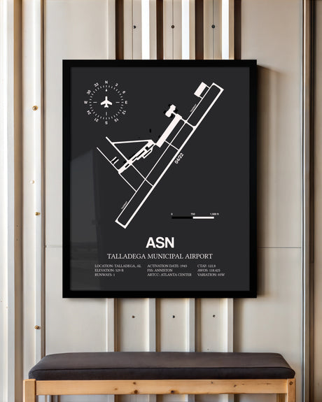 Frame color options for Talladega Municipal Airport Wall Art