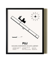 Framed Paulding Northwest Atlanta Airport wall art poster in black frame