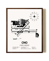 Chino Airport aviation print in walnut frame
