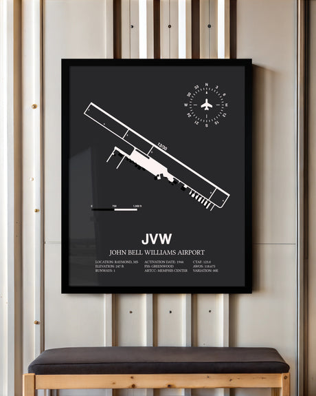 Frame color options for John Bell Williams Airport Wall Art