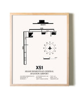 Miami Homestead General Aviation Airport framed wall art in white frame