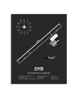 Gray Framed Summerville Airport layout wall art poster