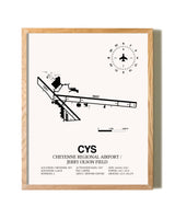 Cheyenne Regional Airport / Jerry Olson Field framed print in natural wood frame