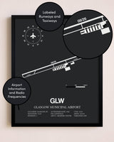 Glasgow Municipal Airport poster size comparison chart