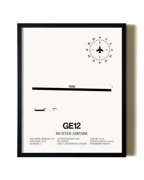 Framed Richter Airpark wall art poster in black frame