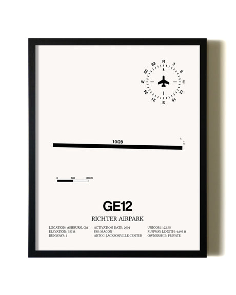 Framed Richter Airpark wall art poster in black frame