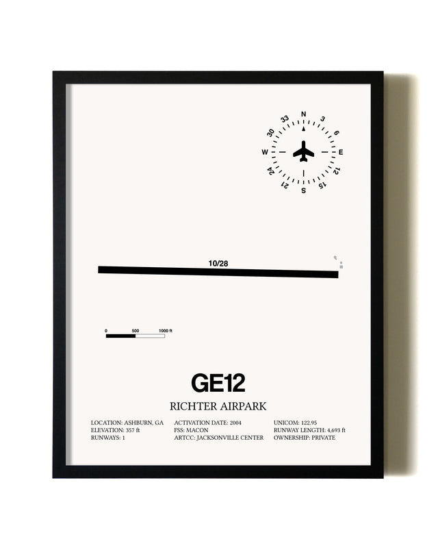 Framed Richter Airpark wall art poster in black frame