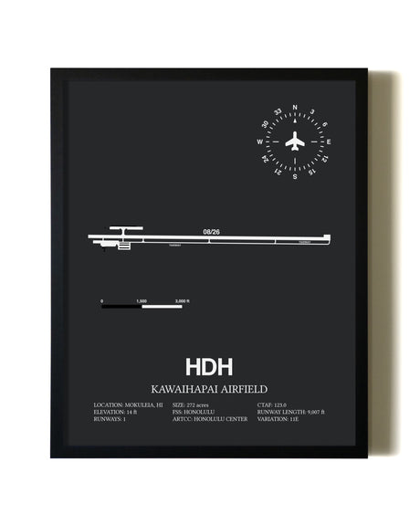 Unframed Kawaihapai Airfield map print poster