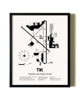 Framed Tinker Air Force Base wall art poster in black frame