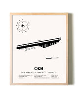Bob Maxwell Memorial Airfield framed wall art in white frame