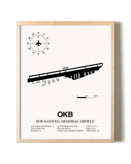Bob Maxwell Memorial Airfield framed wall art in white frame