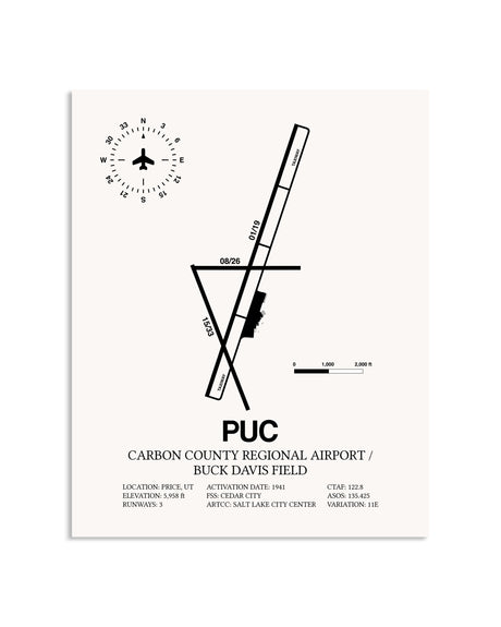 Gray Carbon County Regional Airport / Buck Davis Field framed poster displayed in an airplane hangar