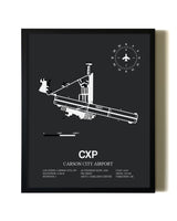 Unframed Carson City Airport map print poster