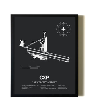 Unframed Carson City Airport map print poster