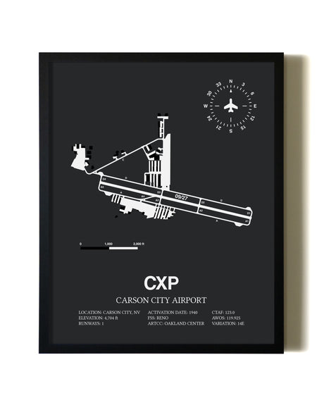 Unframed Carson City Airport map print poster