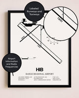 Framed Range Regional Airport layout wall art poster