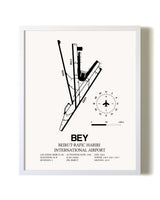 Beirut-Rafic Hariri International Airport airport map poster in oak frame
