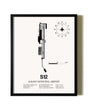 Framed Albany Municipal Airport wall art poster in black frame