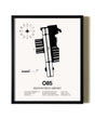 Framed Benton Field Airport wall art poster in black frame