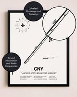 Framed Canyonlands Regional Airport layout wall art poster