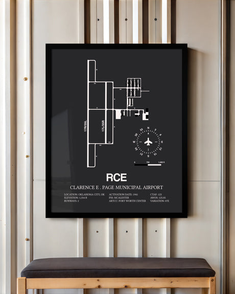 Frame color options for Clarence E. Page Municipal Airport Wall Art