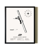 Framed Pickens County Airport wall art poster in black frame