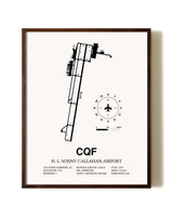 H. L. Sonny Callahan Airport aviation print in walnut frame